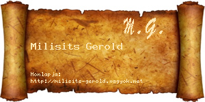 Milisits Gerold névjegykártya